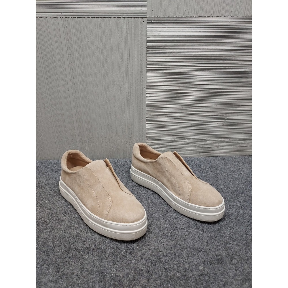 J Slides Women Sneaker Shoe 7M Beige Leather Slip On Low Top Comfort Platform‎